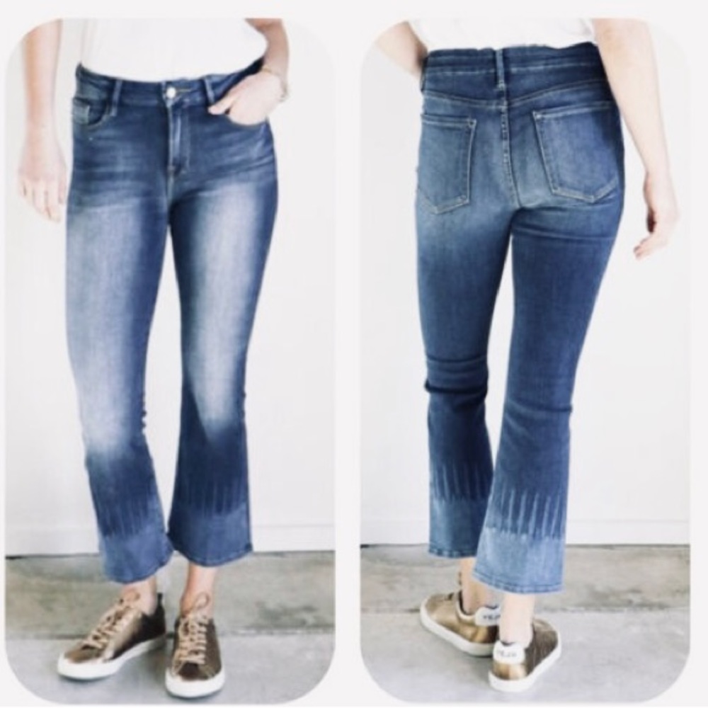 Frame Denim Le Crop Mini Boot Tie Dye Jeans 27